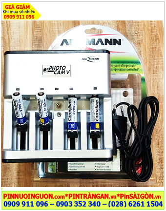 Ansman Photocam V, Bộ sạc 4 Pin AA -Kèm sẳn 4 pin sạc Camelion NH-AA2700LBP2 LOCKBOX